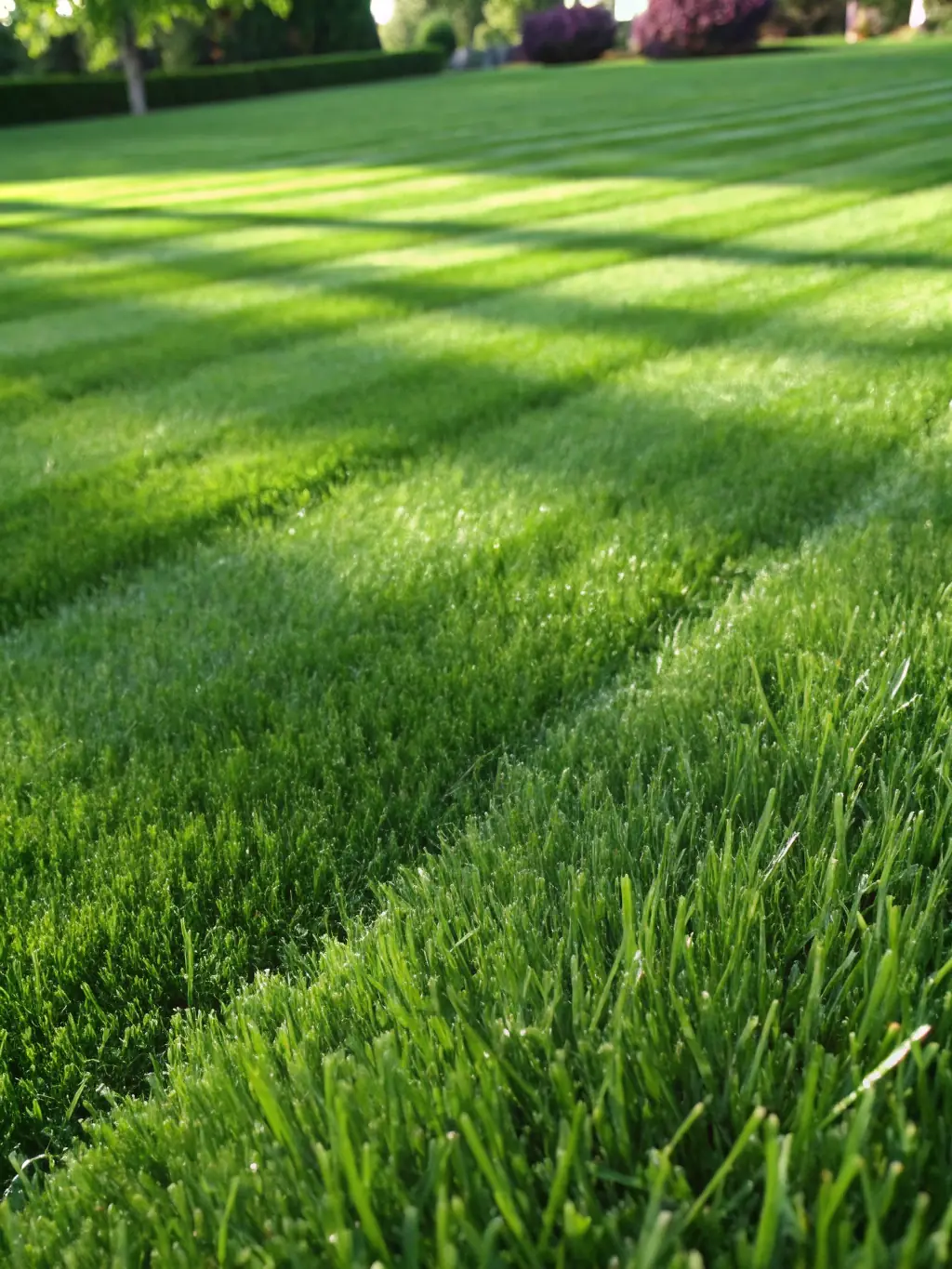 A vibrant, perfectly manicured lawn with lush green grass, exemplifying Ogrody Marzeń's lawn care expertise.